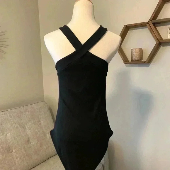 SHEIN black cross neck bodysuit - Picture 4 of 7